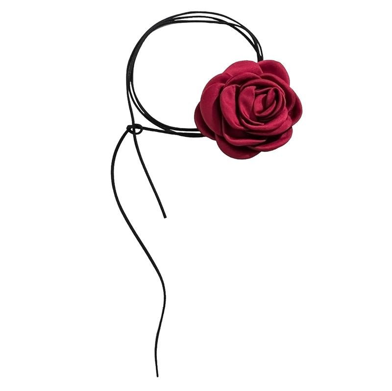 SOHO Rose Choker Necklace - Red - | Fashiongirl