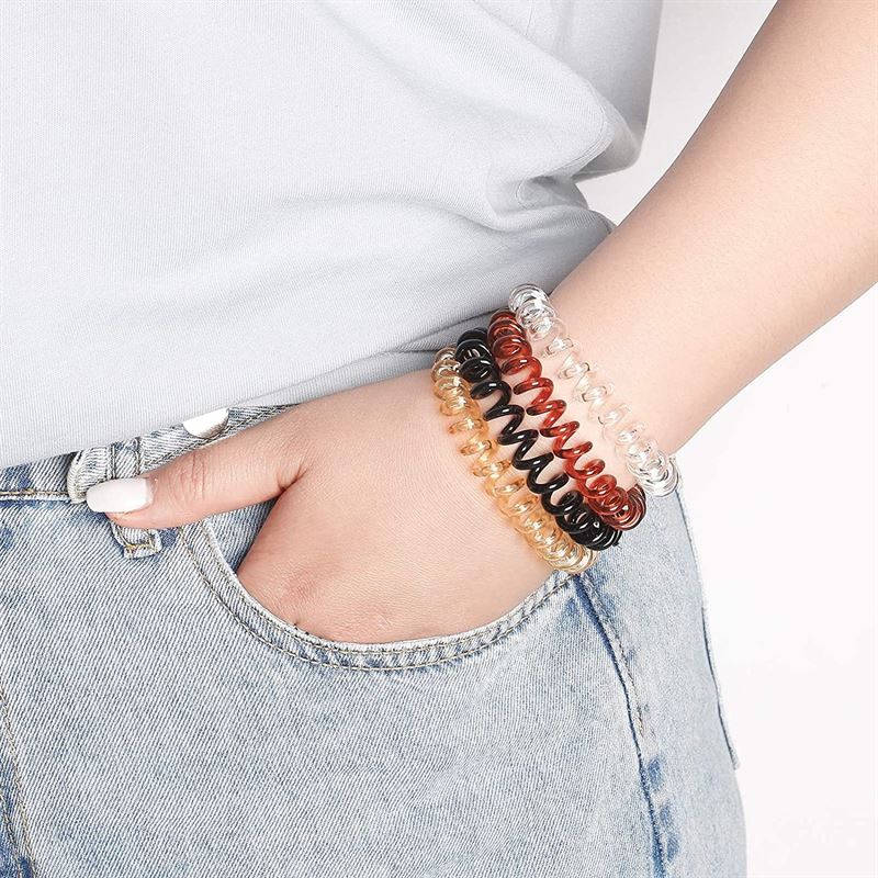 SOHO Spiral Hair elastics - Brown (3 pcs) - Hair Accessories | Fashiongirl