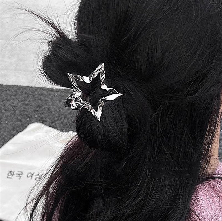 SOHO Star Metal Hair Claw - Silver - Hair Accessories