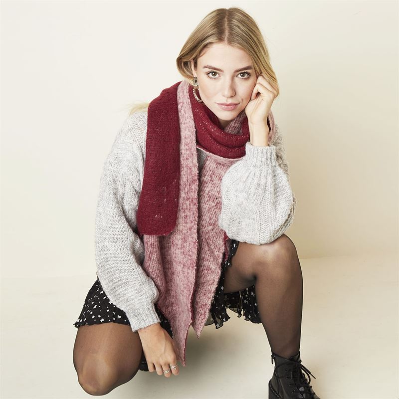 SOHO Two - Toned Scarf 190 x 55 cm - Red/Lilac - | Fashiongirl