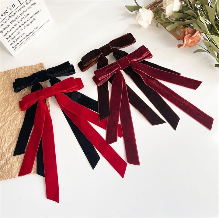 SOHO Vania Velvet Bow Hair Clip - Black - Hair Accessories | Fashiongirl