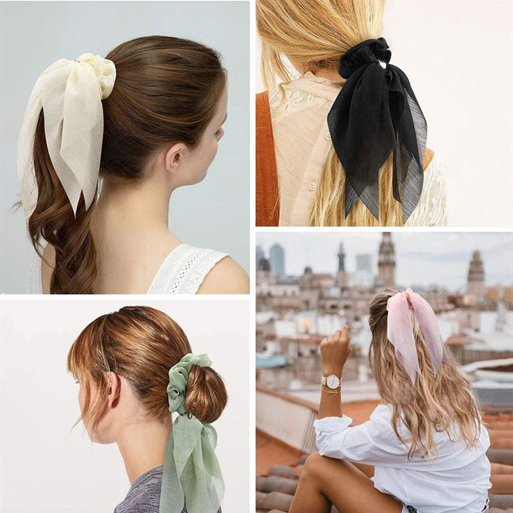 SOHO Vina Scrunchie with scarf - Grey - Hair Accessories