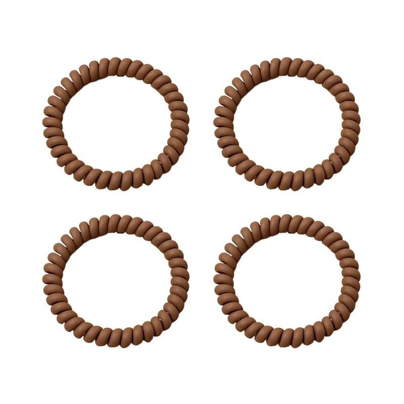 SOHO Wave Spiral Hair elastics - Brown - Hair Accessories | Fashiongirl