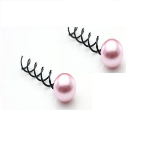 Spin Pins hairpins w/ Pink Pearl 2 pcs - Hair Accessories | Fashiongirl
