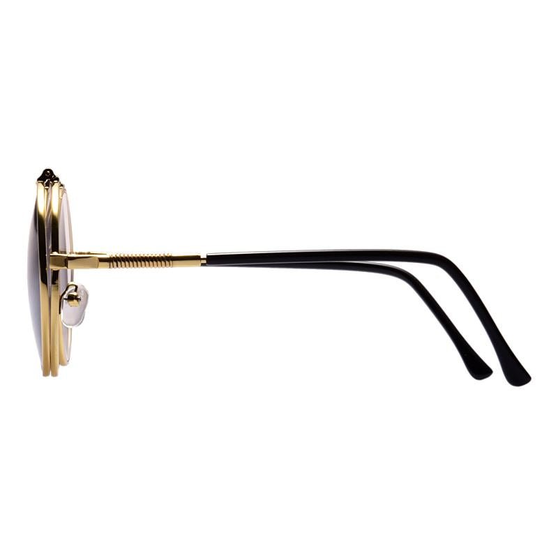 Steampunk sunglasses in gold with flip function - | Fashiongirl