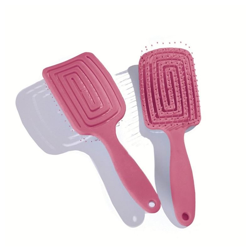TBC Detangling Hair Brush - Wet &amp; Dry Hollow Brush - Pink - Hair Styling tool