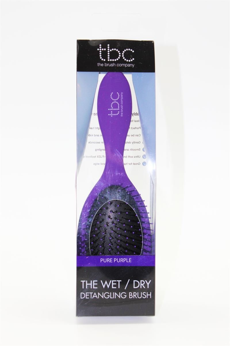 TBC The Wet &amp; Dry Brush Detangler Hair Brush - Purple Pure Purple - Hair Styling tool
