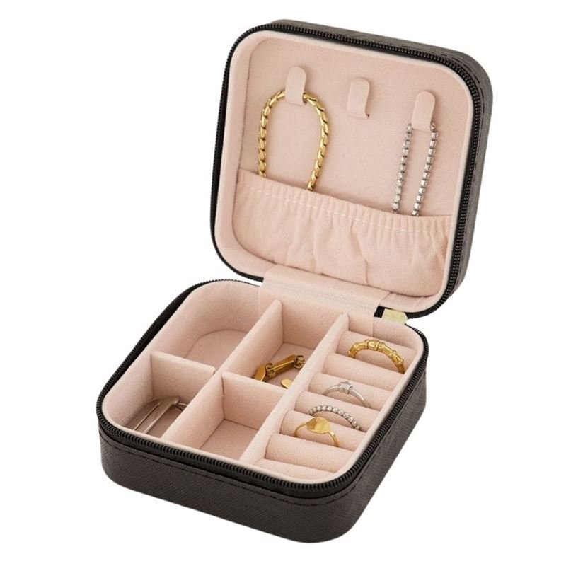 UNIQ Artificial leather jewellery box for earrings - Square - Grey - Jewelry Box