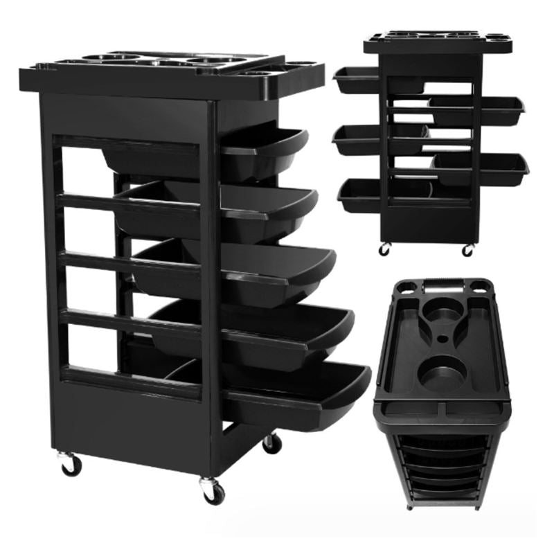 UNIQ hairdressing trolley / trolley roller table - Black - | Fashiongirl