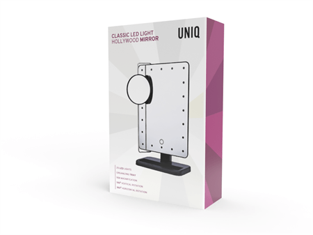 UNIQ Hollywood Makeup Mirror with light and 10x magnifying mirror - | Fashiongirl