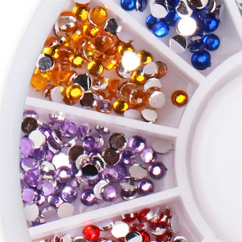 UNIQ Nail Art Gemstone Wheel - Colourful Rhinestones - | Fashiongirl