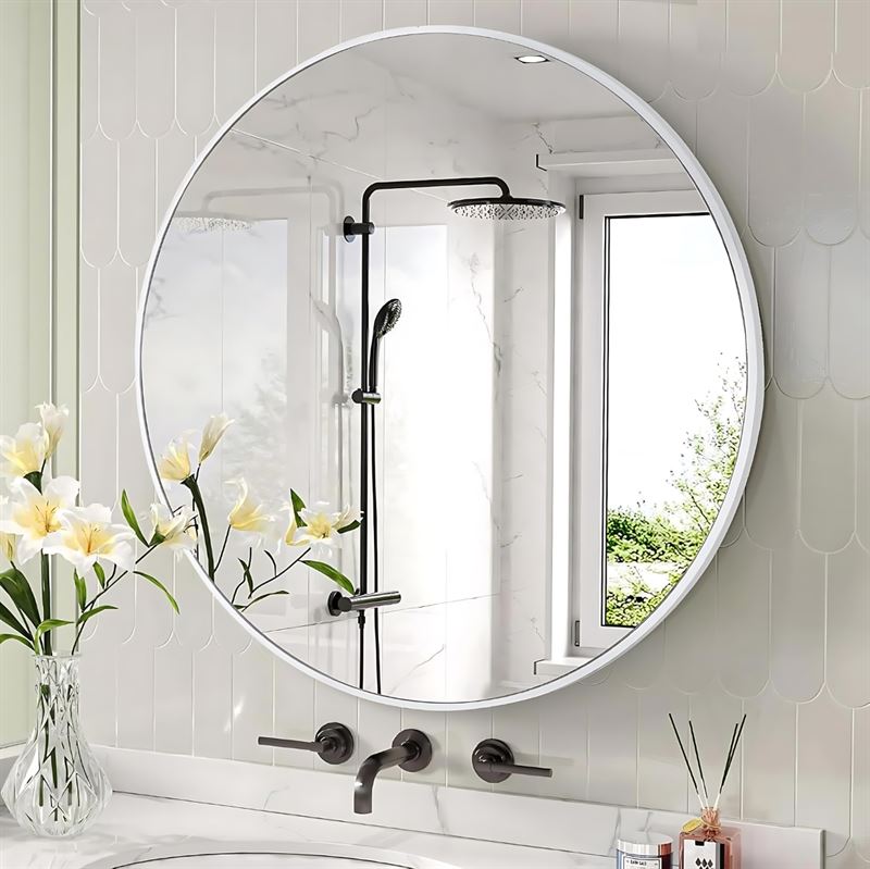 UNIQ Oslo Round Mirror - Ø50 cm White - | Fashiongirl