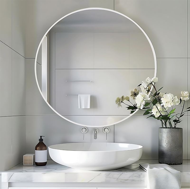 UNIQ Oslo Round Mirror - Ø50 cm White - | Fashiongirl