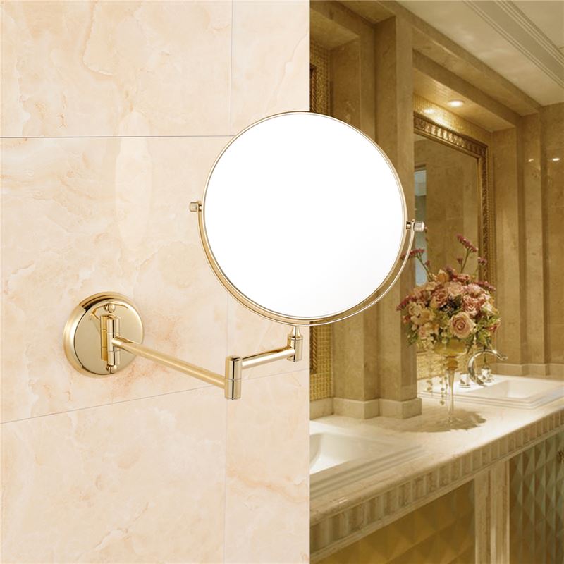 UNIQ Wall mirror with 10x magnification - Gold - | Fashiongirl