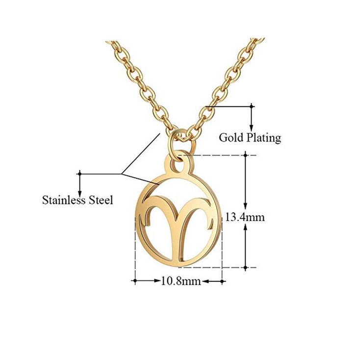 Zodiac necklace: Aquarius - Zodiac, Gold - | Fashiongirl